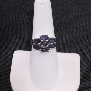 Iolite ring, sterling silver